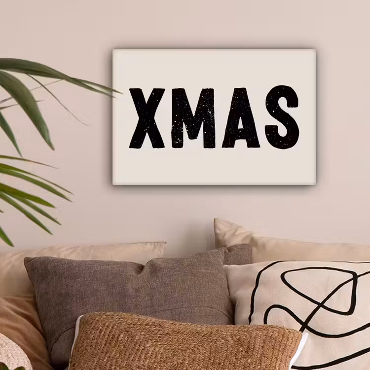 Kerst - Beige - Quotes - Xmas - Feestdagen canvas 2cm klein -sfeer1