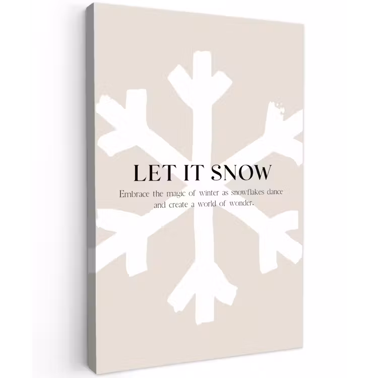 Kerst - Let it snow - Sneeuwvlok - Winter - Quotes canvas 2cm klein -z3d