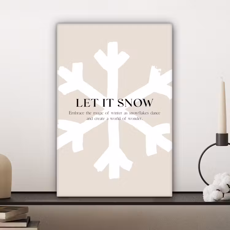 Kerst - Let it snow - Sneeuwvlok - Winter - Quotes canvas 2cm klein -sfeer6