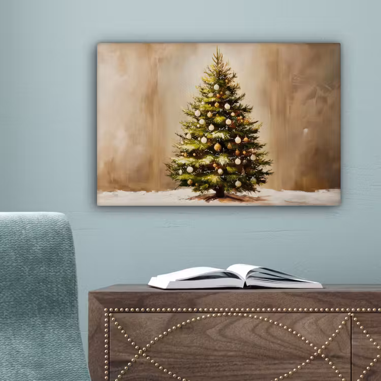 Kerst - Sfeer - Groen canvas 2cm klein -sfeer4