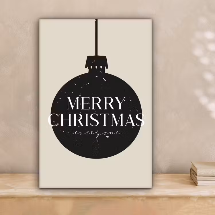Kerstballen - Japandi - Christmas - Zwarte kerstballen canvas 2cm klein -sfeer1