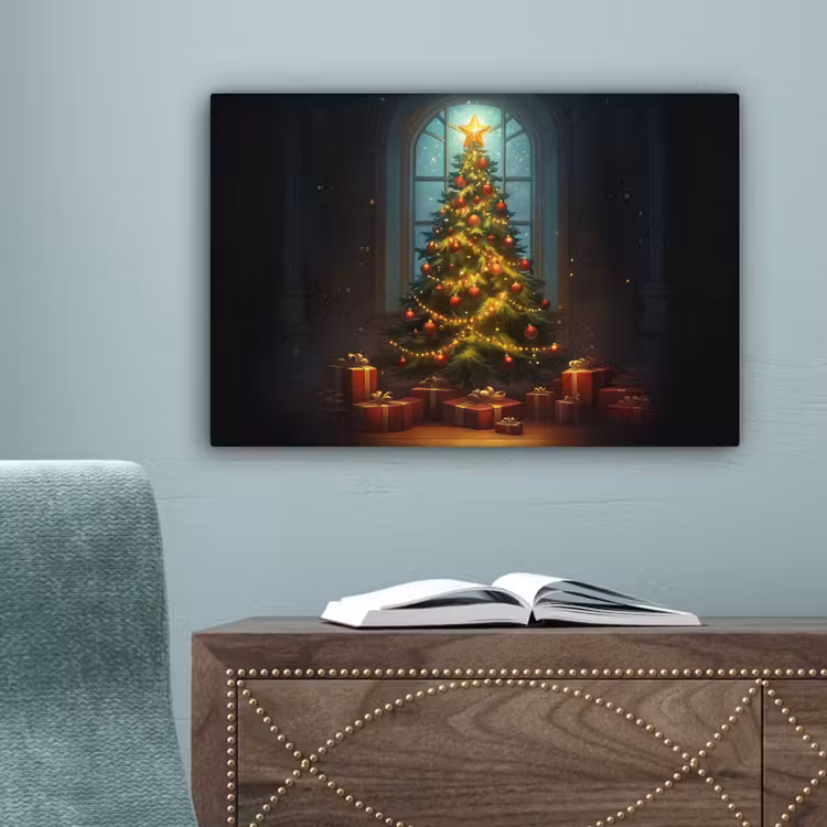 Kerstboom - Cadeau - Kerst - Winter canvas 2cm klein -sfeer4