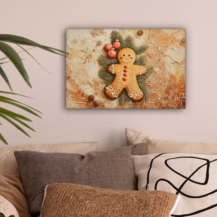 Kerstmis - Koekje - Poppetje - Speculaas canvas 2cm klein -sfeer1