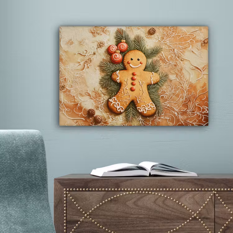 Kerstmis - Koekje - Poppetje - Speculaas canvas 2cm klein -sfeer4