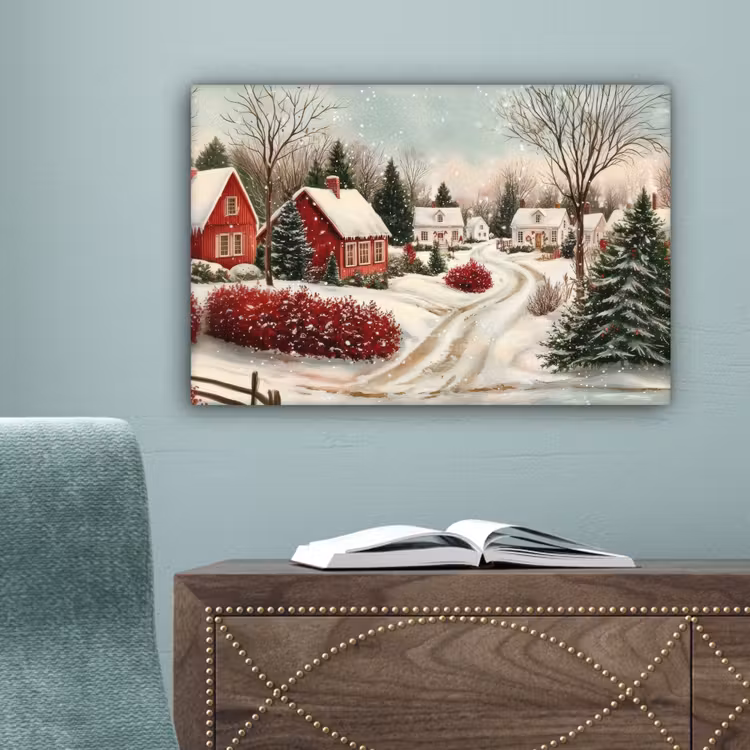 Kerstsfeer - Landelijk - Rood canvas 2cm klein -sfeer4