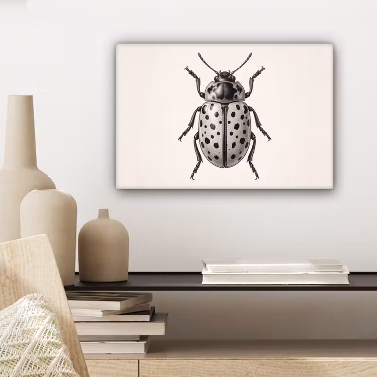Kever - Insect - Vintage canvas 2cm klein -sfeer6