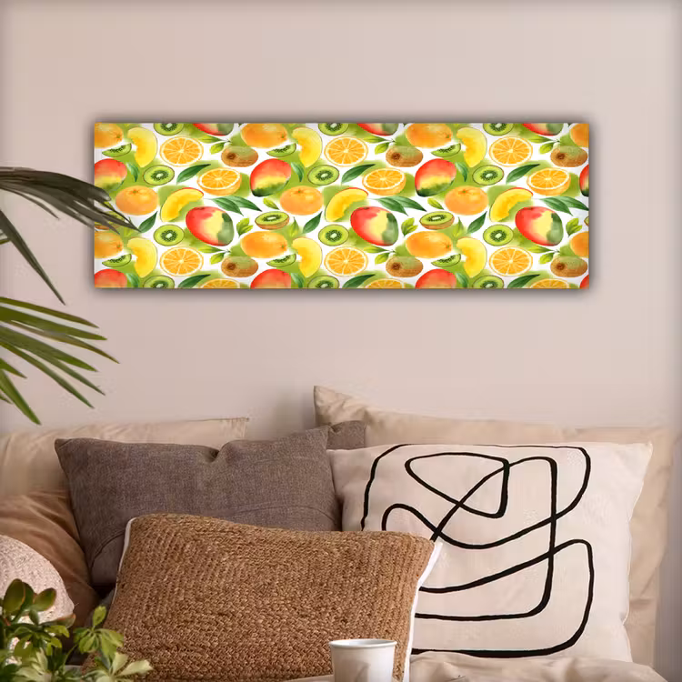 Kiwi - Sinasappel - Mango - Perzik canvas 2cm klein 828 -sfeer1
