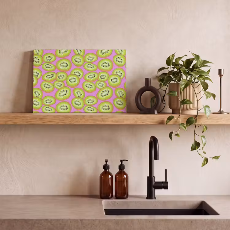 Kiwi - Speels - Groen canvas 2cm klein 34 -sfeer3