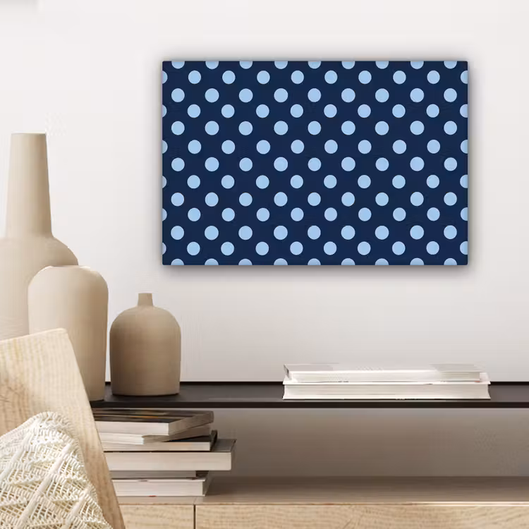 Klassiek - Dots - Blauw canvas 2cm klein 34 -sfeer6