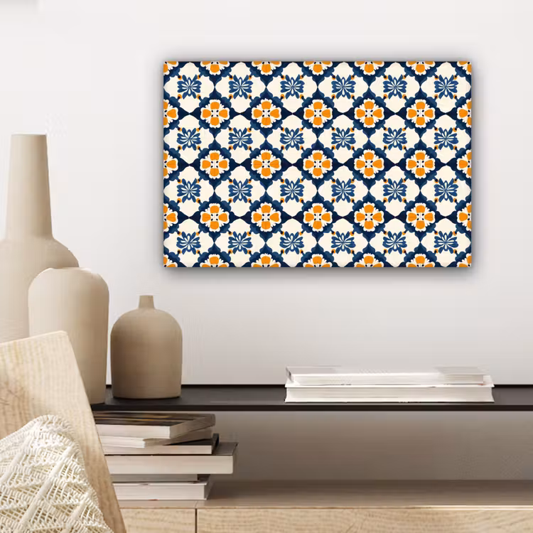Klassiek - Geometrisch - Blauw canvas 2cm klein 34 -sfeer6