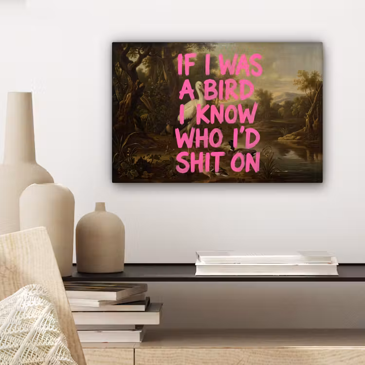 Klassiek - Humor - Roze canvas 2cm klein -sfeer6