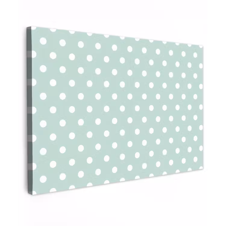 Klassiek - Polka - Groen canvas 2cm klein 34 -z3d