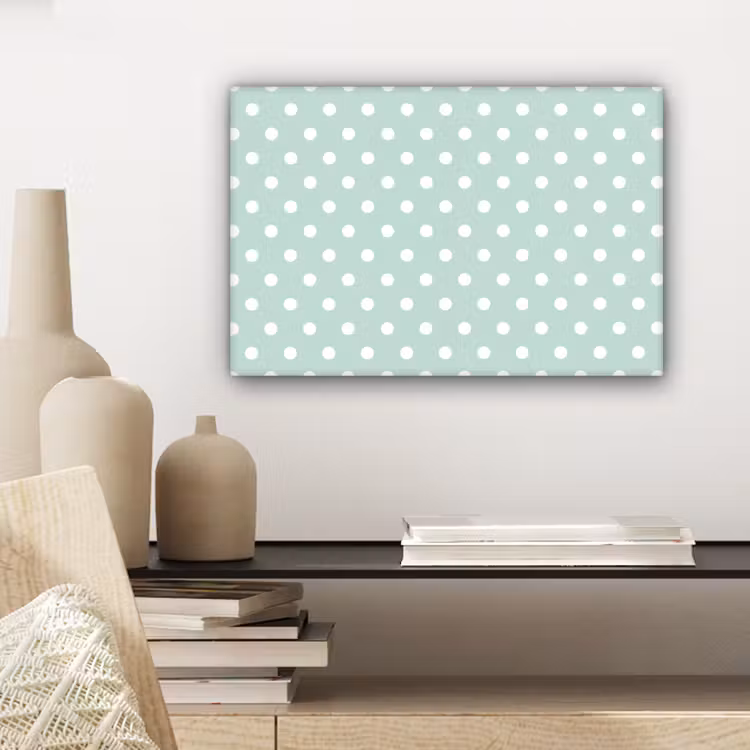 Klassiek - Polka - Groen canvas 2cm klein 34 -sfeer6