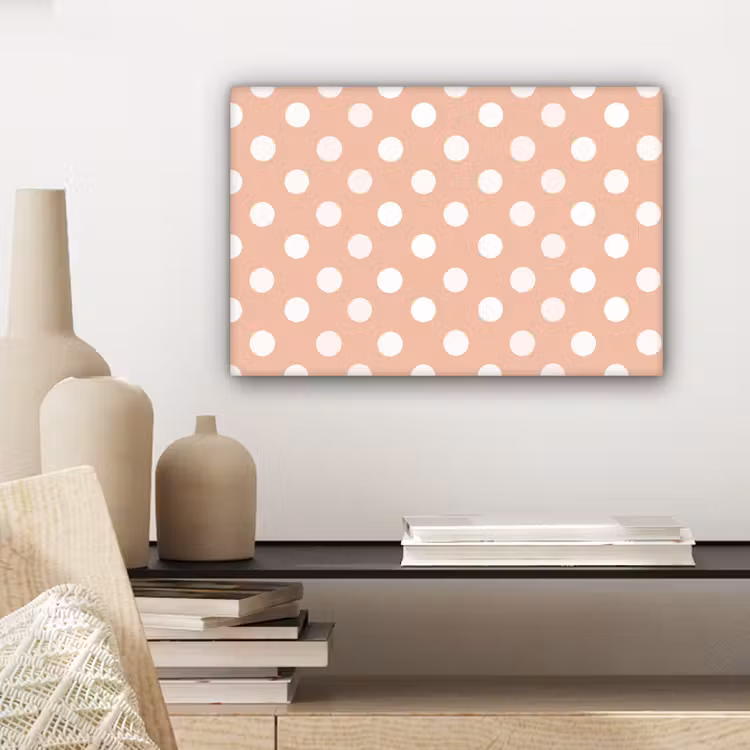 Klassiek - Polka - Perzik canvas 2cm klein 34 -sfeer6