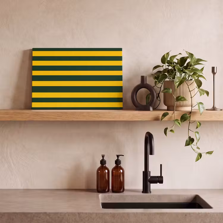 Klassiek - Strepen - Groen canvas 2cm klein 34 -sfeer3