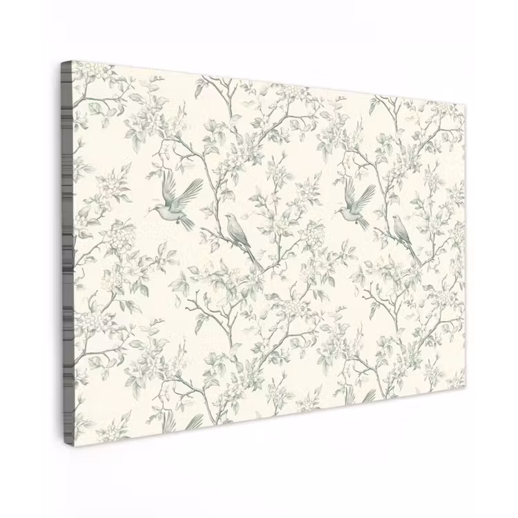 Klassiek - Vogels - Groen canvas 2cm klein 34 -z3d