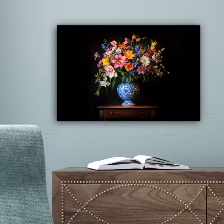 Kleur - Vaas - Bloemen - Boeket canvas 2cm klein -sfeer4