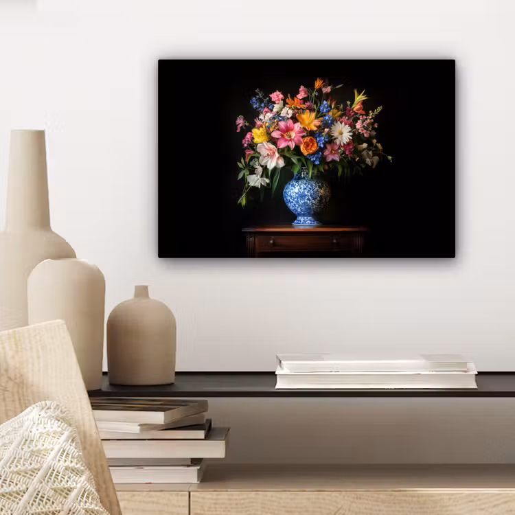 Kleur - Vaas - Bloemen - Boeket canvas 2cm klein -sfeer6