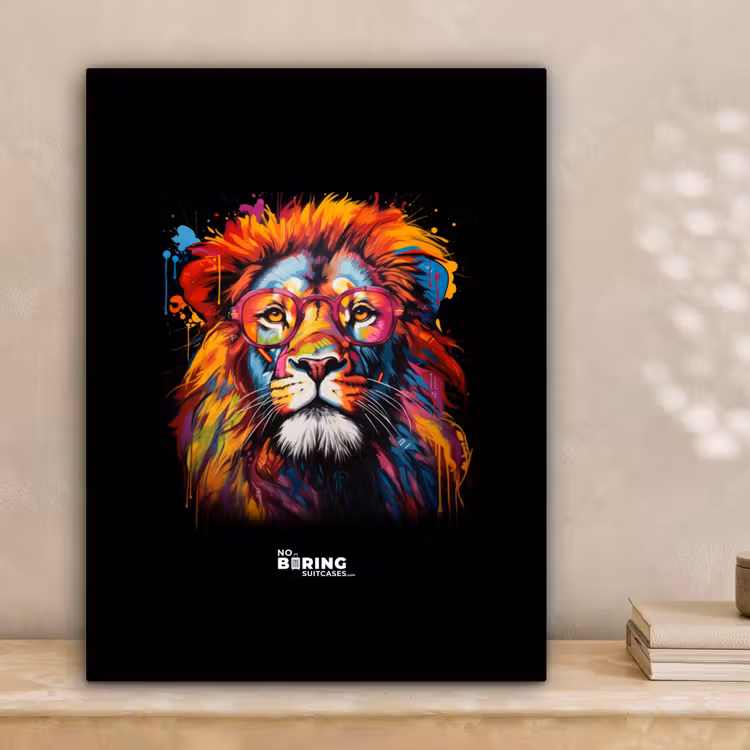 Kleurrijke leeuw in graffiti stijl canvas 2cm klein -sfeer1