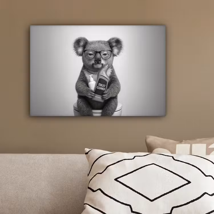 Koala - Bril - Toilet canvas 2cm klein -sfeer3