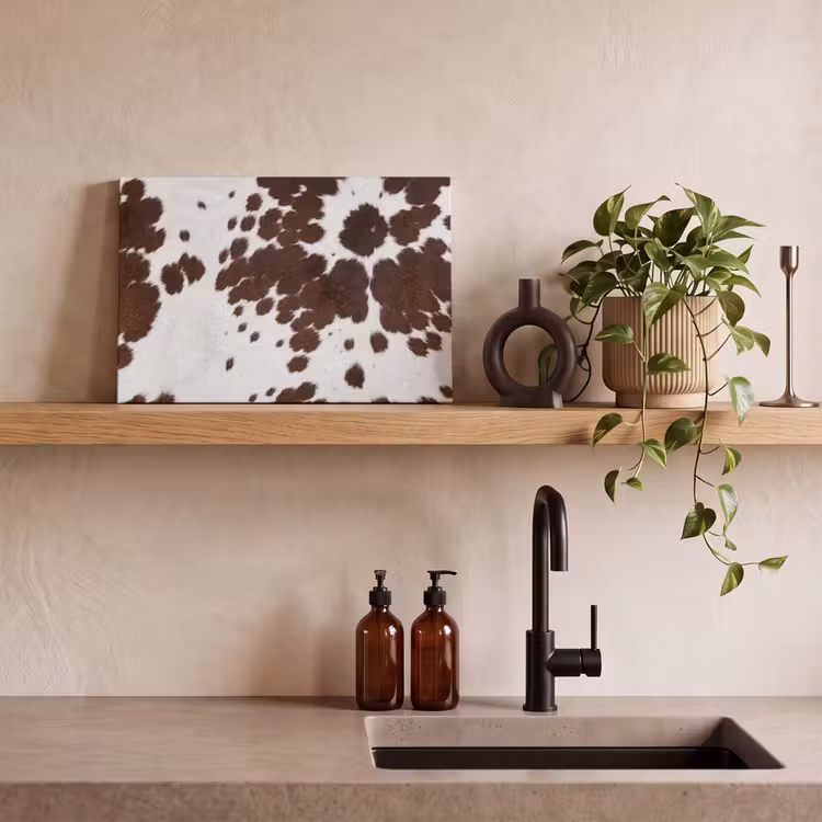 Koeienhuid - Klassiek - Bruin canvas 2cm klein -sfeer3