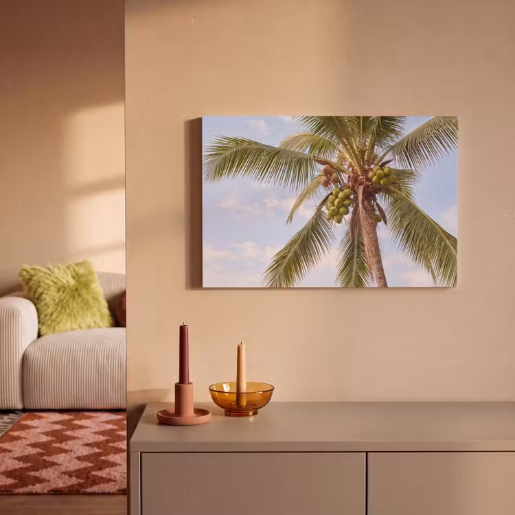 Kokosnoot - Boom - Tropisch - Natuur - Groen canvas 2cm klein -sfeer1