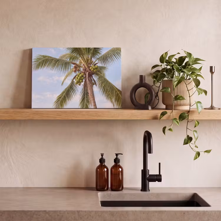 Kokosnoot - Boom - Tropisch - Natuur - Groen canvas 2cm klein -sfeer3