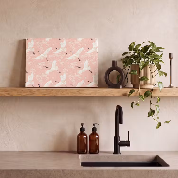 Kraanvogels - Bloesem - Roze canvas 2cm klein 34 -sfeer3