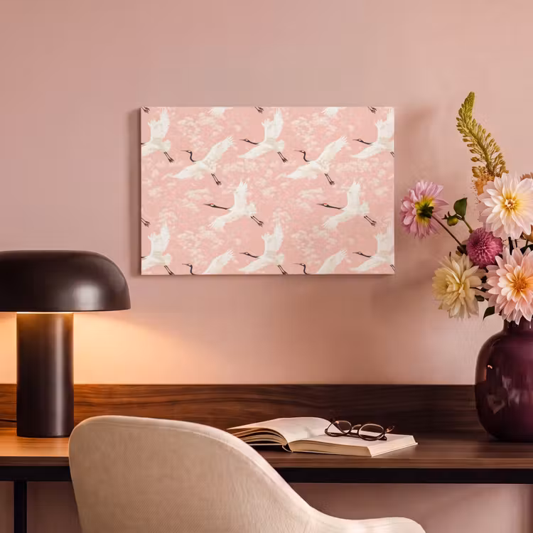Kraanvogels - Bloesem - Roze canvas 2cm klein 34 -sfeer4