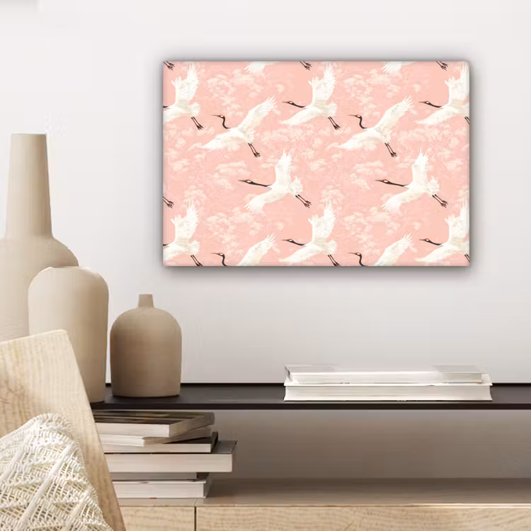 Kraanvogels - Bloesem - Roze canvas 2cm klein 34 -sfeer6
