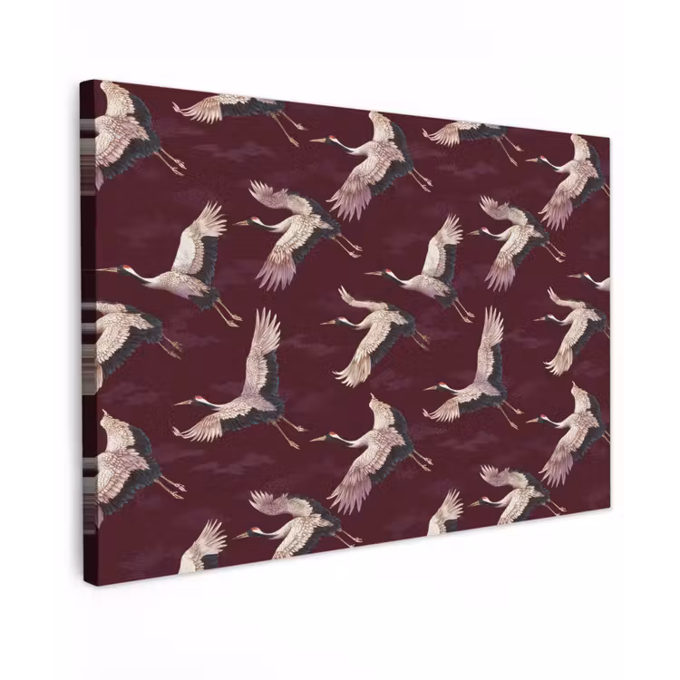 Kraanvogels - Klassiek - Bordeaux canvas 2cm klein 34 -z3d