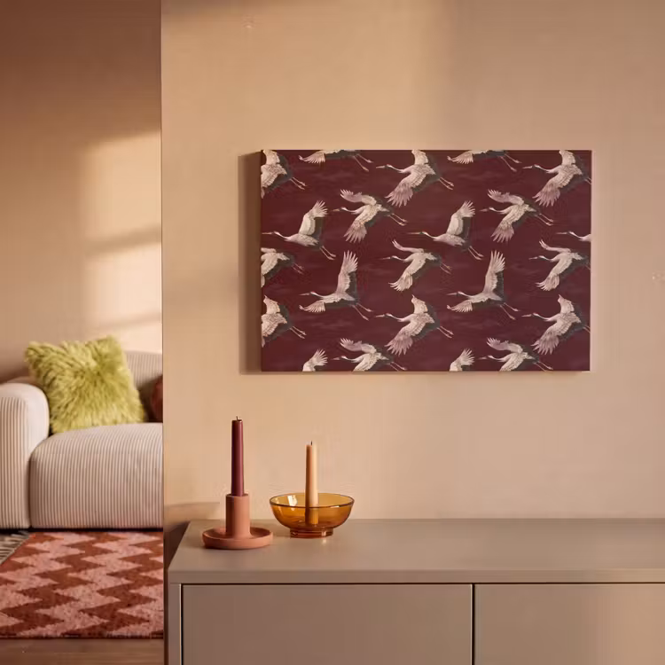 Kraanvogels - Klassiek - Bordeaux canvas 2cm klein 34 -sfeer1