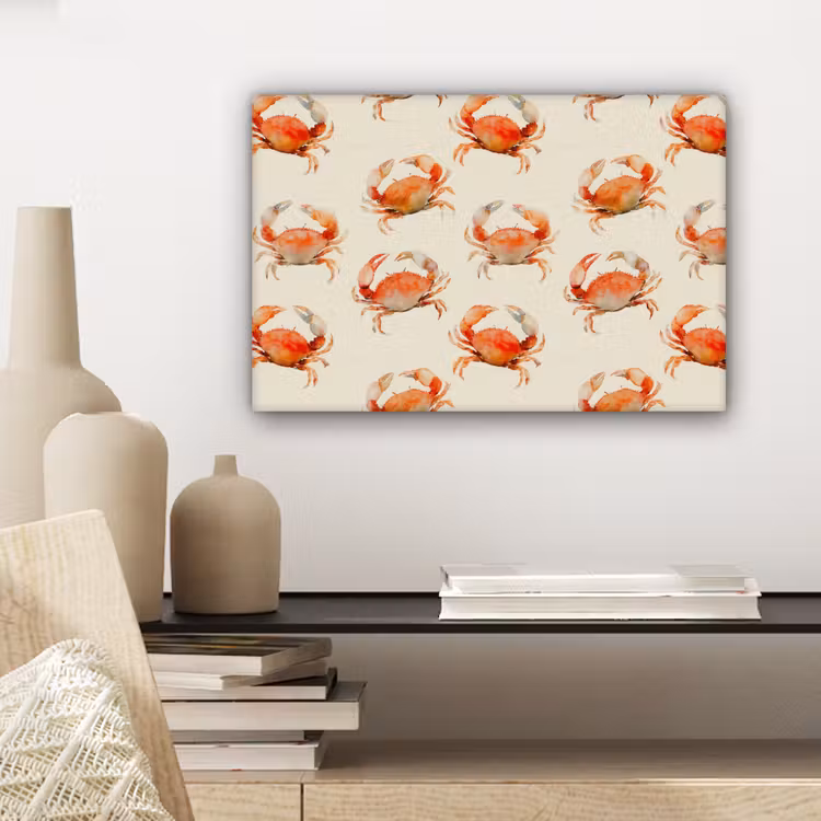 Krabben - Patroon - Oranje canvas 2cm klein 34 -sfeer6