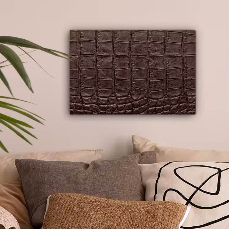 Krokodil - Leer - Bruin canvas 2cm klein -sfeer1