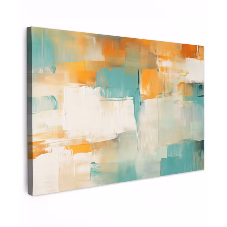 Kunst - Abstract - Blauw - Wit canvas 2cm klein -z3d
