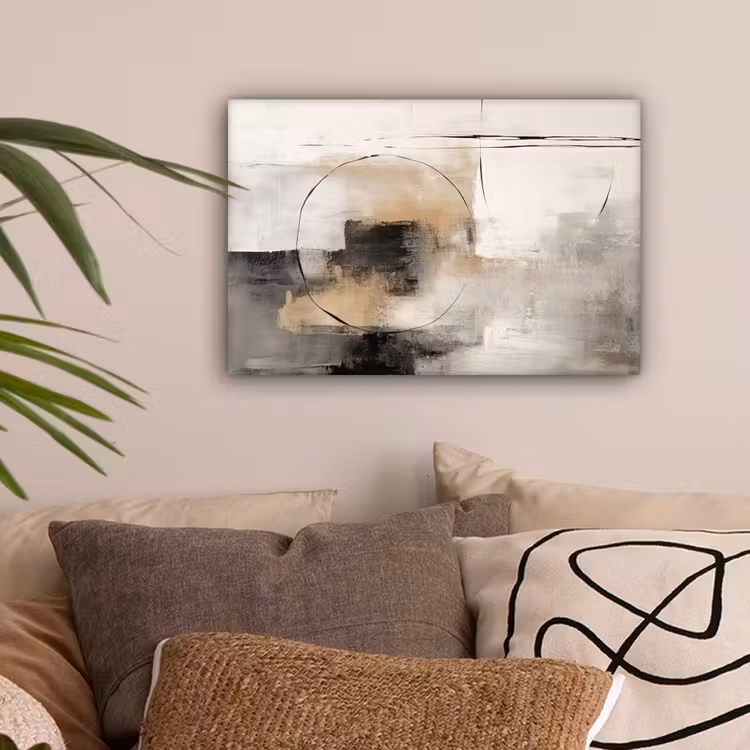 Kunst - Abstract - Grijs - Industrieel canvas 2cm klein -sfeer1