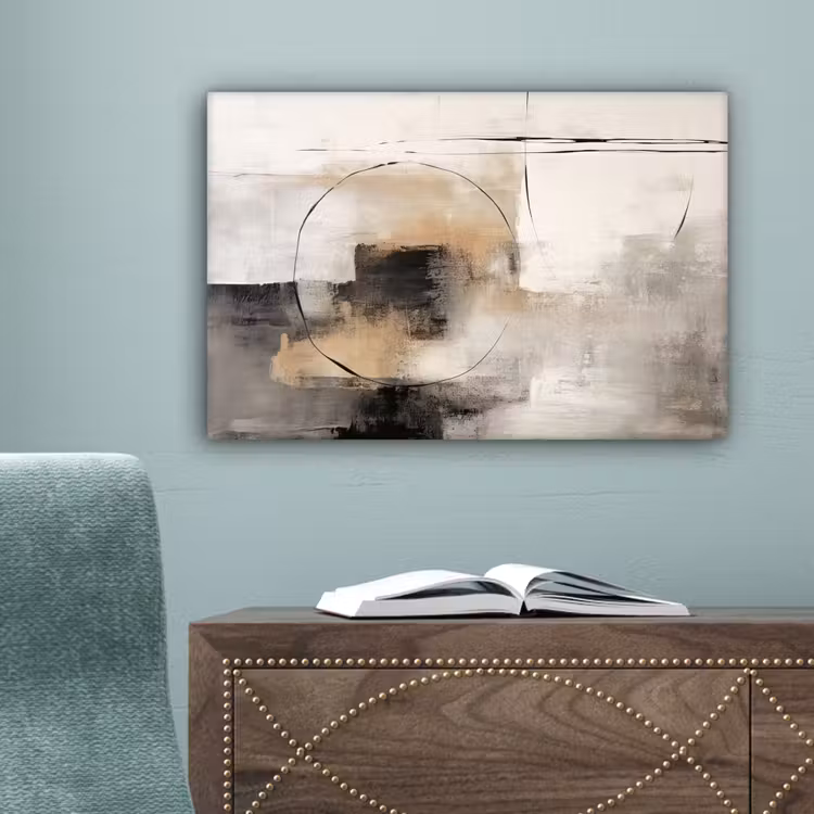 Kunst - Abstract - Grijs - Industrieel canvas 2cm klein -sfeer4