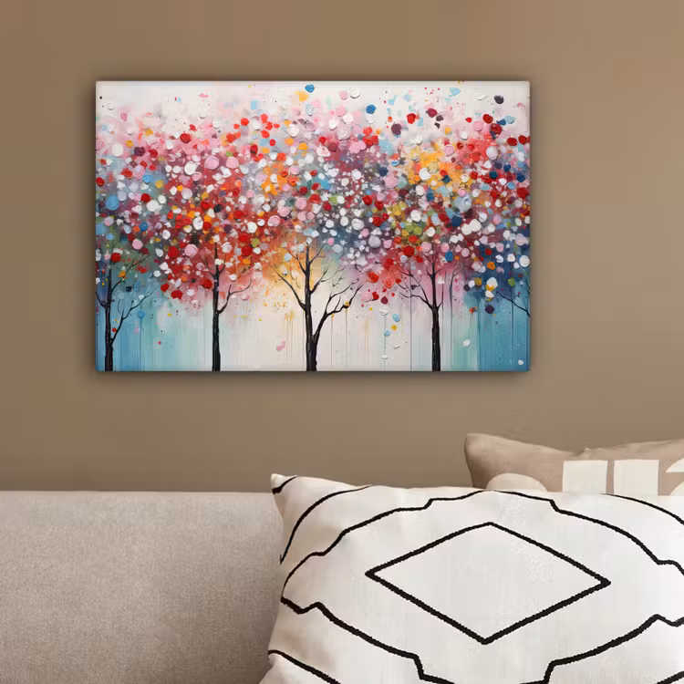 Kunst - Bomen - Natuur - Acryl canvas 2cm klein -sfeer3