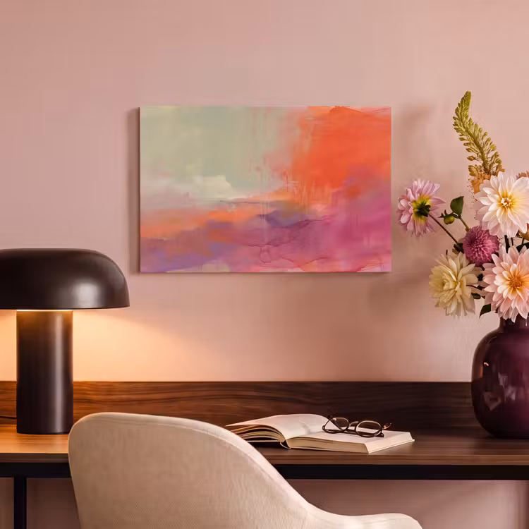 Kunst - Vloeiend - Overgangen - Oranje canvas 2cm klein -sfeer4