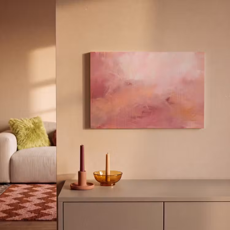 Kunst - Vloeiend - Pastel - Abstract canvas 2cm klein -sfeer1