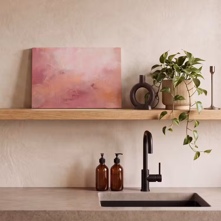 Kunst - Vloeiend - Pastel - Abstract canvas 2cm klein -sfeer3