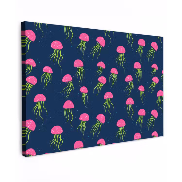 Kwallen - Diepzee - Neon canvas 2cm klein 34 -z3d