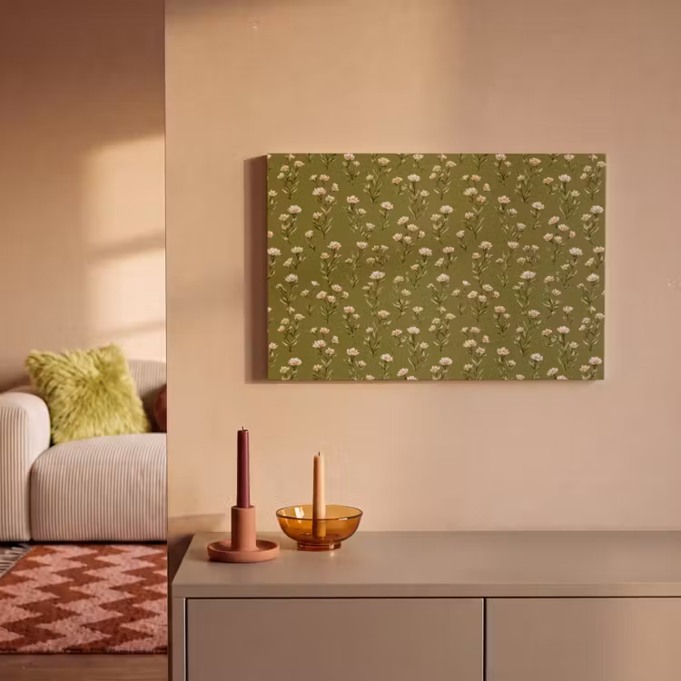 Landelijk - Bloemen - Groen canvas 2cm klein 34 -sfeer1