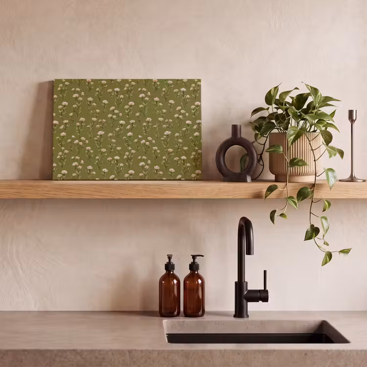 Landelijk - Bloemen - Groen canvas 2cm klein 34 -sfeer3