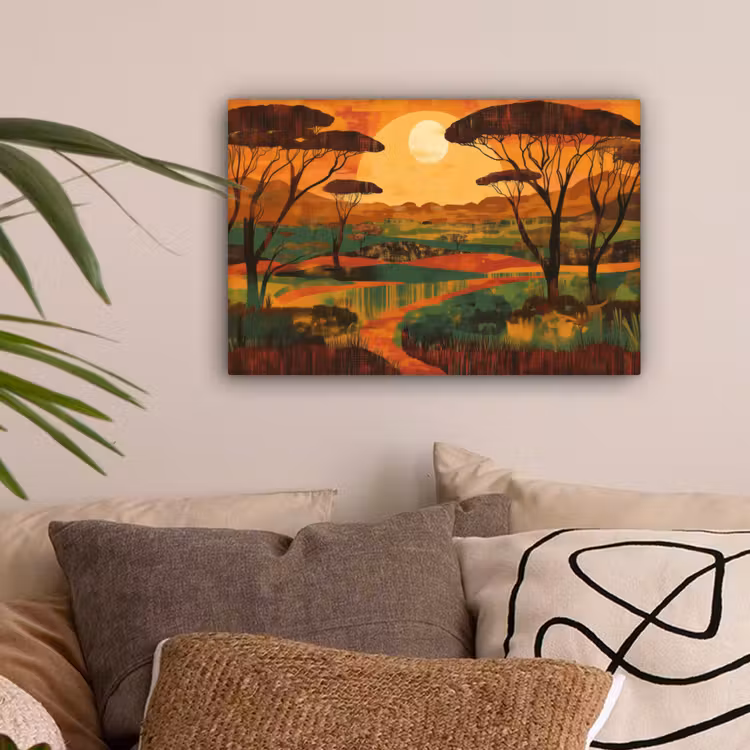 Landschap - Afrikaans - Zon canvas 2cm klein -sfeer1