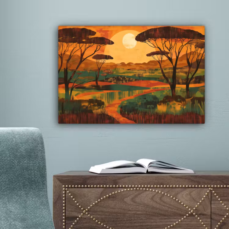 Landschap - Afrikaans - Zon canvas 2cm klein -sfeer4