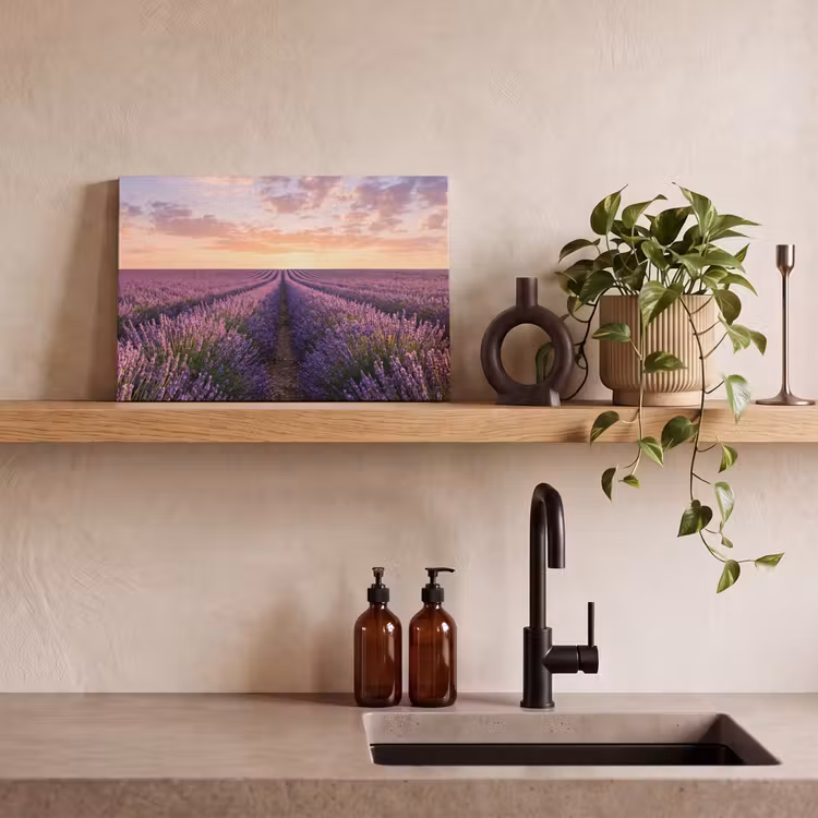 Landschap - Lavendelveld - Paars canvas 2cm klein -sfeer3