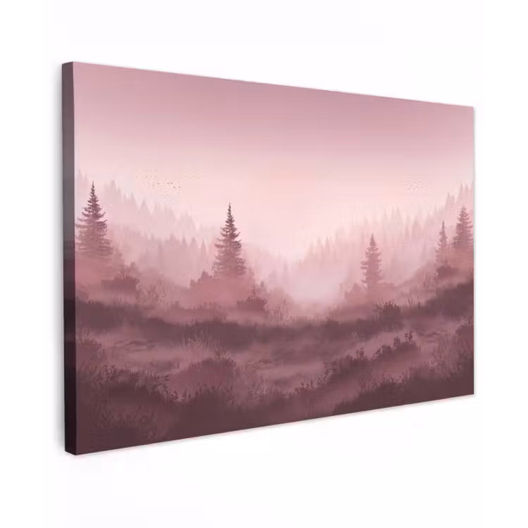 Landschap - Mistig - Roze canvas 2cm klein -z3d