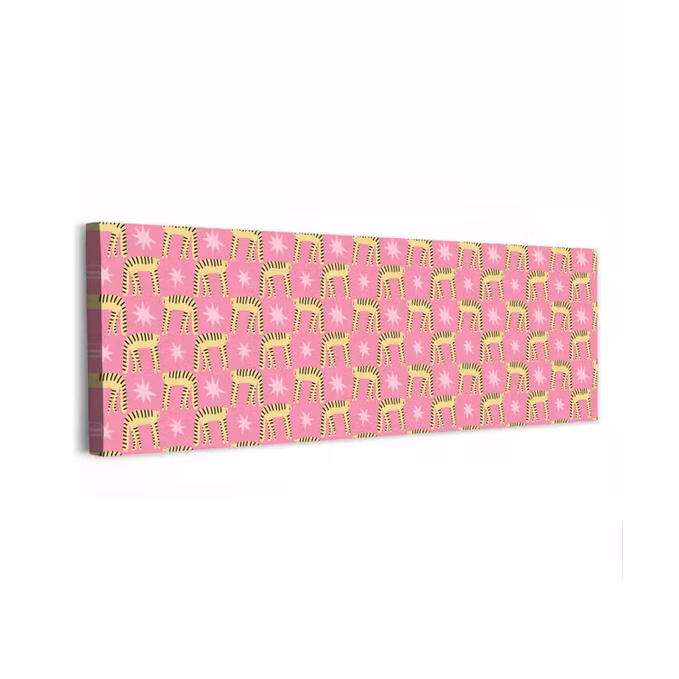 Langbenige -Tijgerkatten - Roze - Sterren canvas 2cm klein 828 -z3d