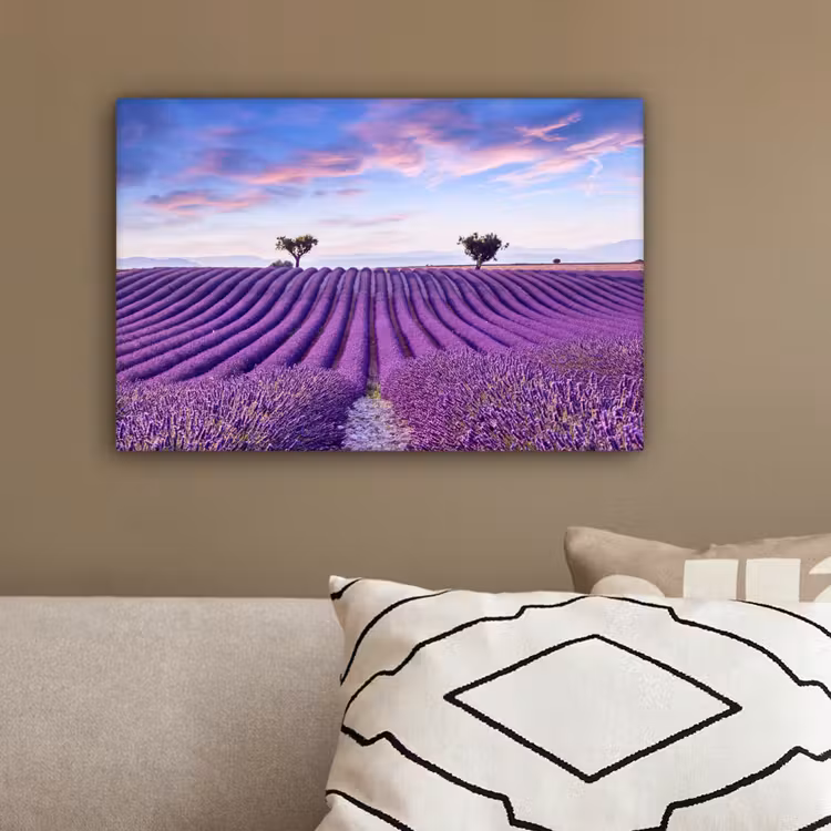 Lavendel - Natuur - Paars - Bomen - Bloemen canvas 2cm klein -sfeer3
